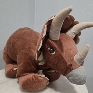 IKEA Jattelik Brown Triceratops Dinosaur Plush 18" Stuffed Animal Toy